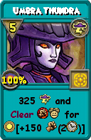 Wizard101 Storm spell card: Umbra Thundra, Spell ID 12038
