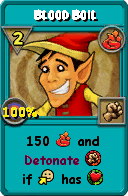 Wizard101 Fire spell card: Blood Boil, Spell ID 12057