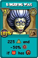 Wizard101 Myth spell card: Lingering Wail, Spell ID 12062