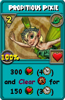Wizard101 Life spell card: Propitious Pixie, Spell ID 12064