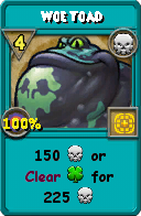 Wizard101 Death spell card: Woe Toad, Spell ID 12068