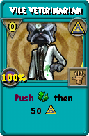 Wizard101 Myth spell card: Vile Veterinarian, Spell ID 12073