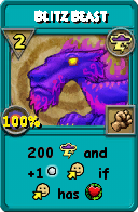 Wizard101 Storm spell card: Blitz Beast, Spell ID 12078