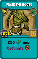 Wizard101 Life spell card: Raze the Roots, Spell ID 12082