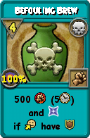 Wizard101 Death spell card: Befouling Brew, Spell ID 12085