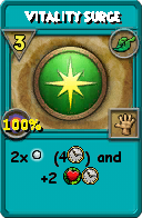 Wizard101 Life spell card: Vitality Surge, Spell ID 12087