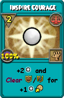 Wizard101 Balance spell card: Inspire Courage, Spell ID 12088