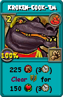 Wizard101 Fire spell card: Kroken-Cook-'em, Spell ID 12089