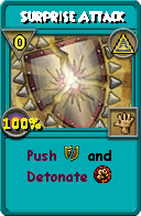 Wizard101 Myth spell card: Surprise Attack, Spell ID 12100