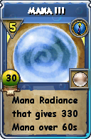 Wizard101 Cantrips spell card: Mana III, Spell ID 12102
