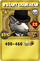 Wizard101 Death spell card: O'Leary Charlatan, Spell ID 12110