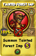 Wizard101 Myth spell card: Tainted Forest Imp, Spell ID 12117