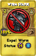 Wizard101 Myth spell card: Wyrm Statue, Spell ID 12132
