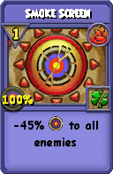 Wizard101 Fire spell card: Smoke Screen, Spell ID 12133