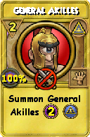 Wizard101 Myth spell card: General Akilles, Spell ID 12135