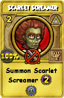 Wizard101 Myth spell card: Scarlet Screamer, Spell ID 12136