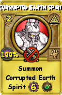 Wizard101 Myth spell card: Corrupted Earth Spirit, Spell ID 12137