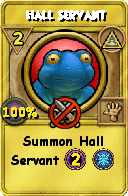 Wizard101 Myth spell card: Hall Servant, Spell ID 12138
