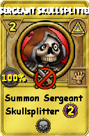 Wizard101 Myth spell card: Sergeant Skullsplitter, Spell ID 12139