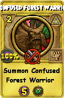 Wizard101 Myth spell card: Confused Forest Warrior, Spell ID 12142