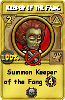 Wizard101 Myth spell card: Keeper of the Fang, Spell ID 12144