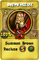 Wizard101 Myth spell card: Brown Recluse, Spell ID 12155