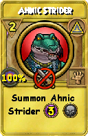 Wizard101 Myth spell card: Ahnic Strider, Spell ID 12162