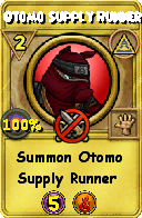 Wizard101 Myth spell card: Otomo Supply Runner, Spell ID 12164