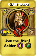 Wizard101 Myth spell card: Giant Spider, Spell ID 12170