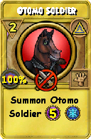 Wizard101 Myth spell card: Otomo Soldier, Spell ID 12185