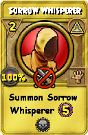 Wizard101 Myth spell card: Sorrow Whisperer, Spell ID 12190