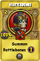 Wizard101 Myth spell card: Rattlebones, Spell ID 12191