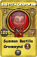Wizard101 Myth spell card: Bastilla Gravewynd, Spell ID 12193