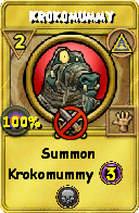 Wizard101 Myth spell card: Krokomummy, Spell ID 12196