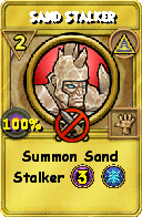 Wizard101 Myth spell card: Sand Stalker, Spell ID 12200