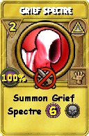 Wizard101 Myth spell card: Grief Spectre, Spell ID 12211