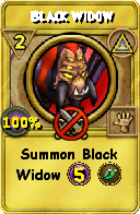 Wizard101 Myth spell card: Black Widow, Spell ID 12215