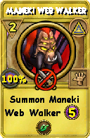 Wizard101 Myth spell card: Maneki Web Walker, Spell ID 12216