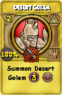 Wizard101 Myth spell card: Desert Golem, Spell ID 12218