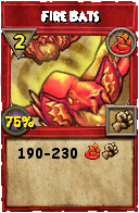 Wizard101 Fire spell card: Fire Bats, Spell ID 12228