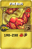 Wizard101 Fire spell card: Fire Bats, Spell ID 12229
