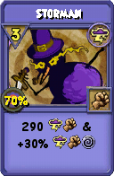 Wizard101 Storm spell card: Storman, Spell ID 12247
