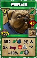 Wizard101 Life spell card: Whiplash, Spell ID 12253