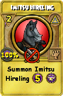 Wizard101 Myth spell card: Imitsu Hireling, Spell ID 12258