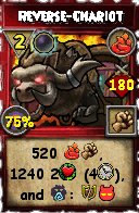Wizard101 Fire spell card: Reverse-Chariot, Spell ID 12274