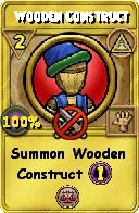 Wizard101 Myth spell card: Wooden Construct, Spell ID 12278