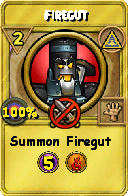 Wizard101 Myth spell card: Firegut, Spell ID 12281