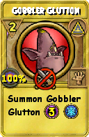 Wizard101 Myth spell card: Gobbler Glutton, Spell ID 12287