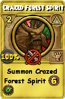Wizard101 Myth spell card: Crazed Forest Spirit, Spell ID 12288