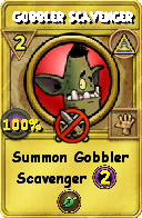 Wizard101 Myth spell card: Gobbler Scavenger, Spell ID 12289